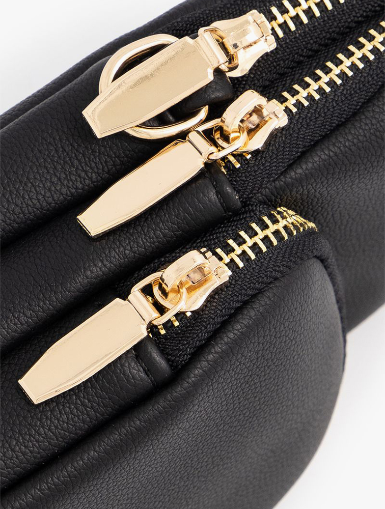 MyRunway | Shop Woolworths Black Triple Zip Pocket Phone Bag for